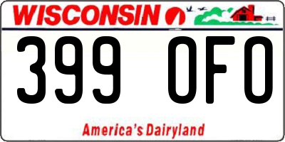 WI license plate 399OFO