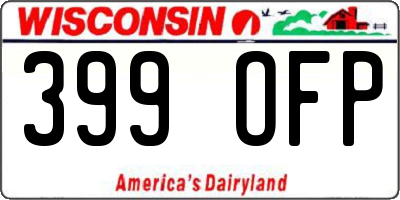 WI license plate 399OFP