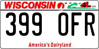 WI license plate 399OFR
