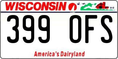 WI license plate 399OFS