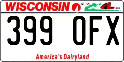 WI license plate 399OFX