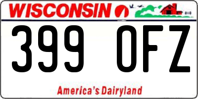 WI license plate 399OFZ