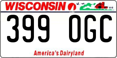 WI license plate 399OGC