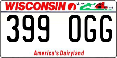 WI license plate 399OGG