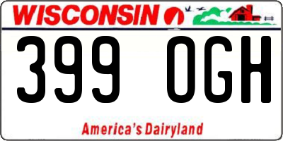 WI license plate 399OGH