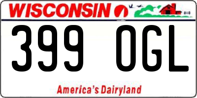 WI license plate 399OGL