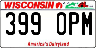 WI license plate 399OPM