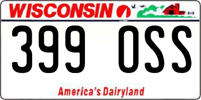 WI license plate 399OSS