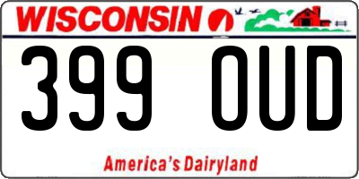 WI license plate 399OUD