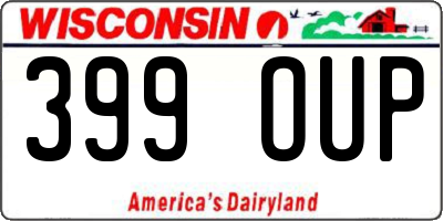 WI license plate 399OUP