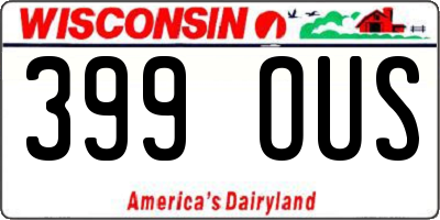 WI license plate 399OUS
