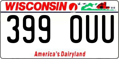 WI license plate 399OUU