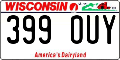 WI license plate 399OUY