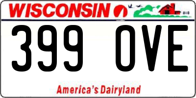 WI license plate 399OVE