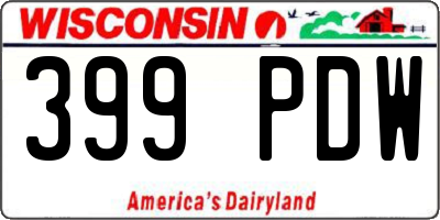 WI license plate 399PDW