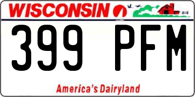 WI license plate 399PFM
