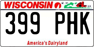 WI license plate 399PHK