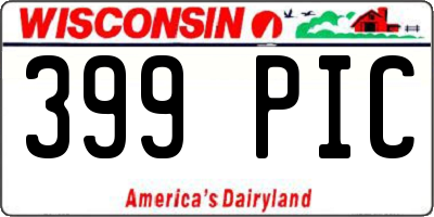 WI license plate 399PIC