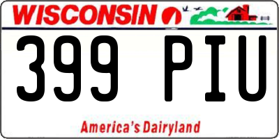 WI license plate 399PIU