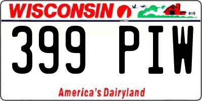 WI license plate 399PIW