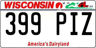 WI license plate 399PIZ