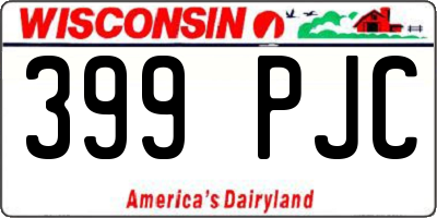 WI license plate 399PJC