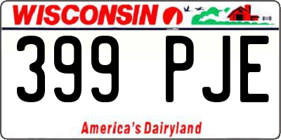 WI license plate 399PJE