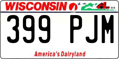 WI license plate 399PJM