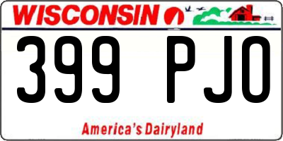 WI license plate 399PJO