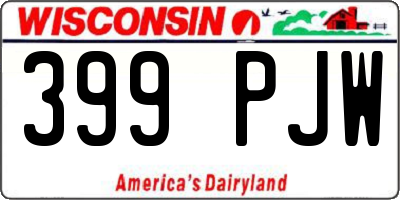 WI license plate 399PJW