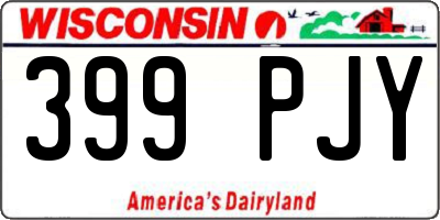 WI license plate 399PJY