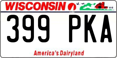 WI license plate 399PKA