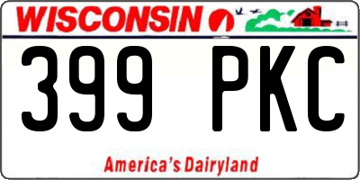 WI license plate 399PKC