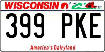 WI license plate 399PKE