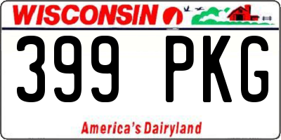 WI license plate 399PKG