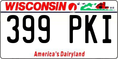 WI license plate 399PKI