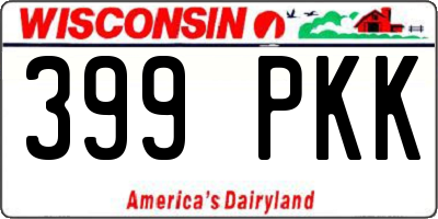 WI license plate 399PKK