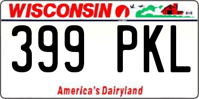 WI license plate 399PKL