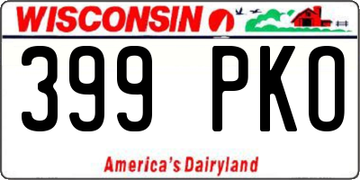 WI license plate 399PKO