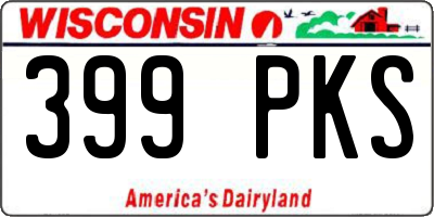 WI license plate 399PKS