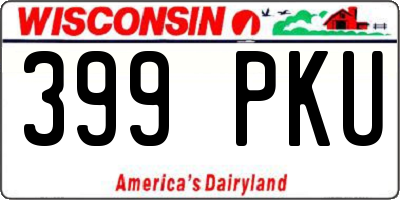 WI license plate 399PKU