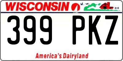 WI license plate 399PKZ