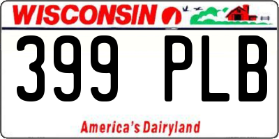 WI license plate 399PLB