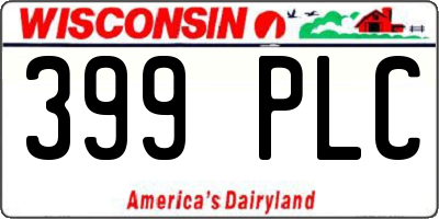 WI license plate 399PLC