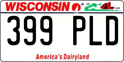 WI license plate 399PLD