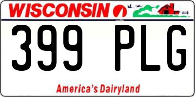 WI license plate 399PLG