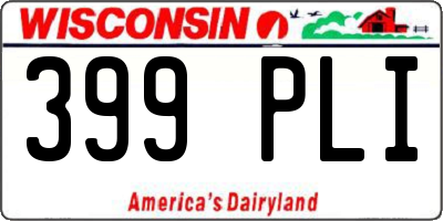 WI license plate 399PLI