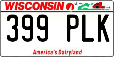 WI license plate 399PLK