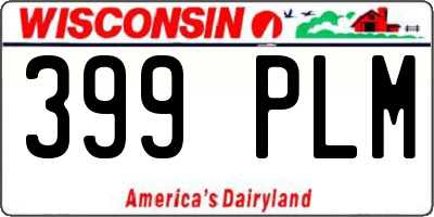 WI license plate 399PLM