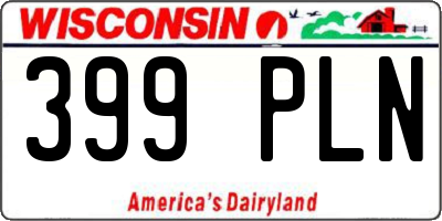 WI license plate 399PLN